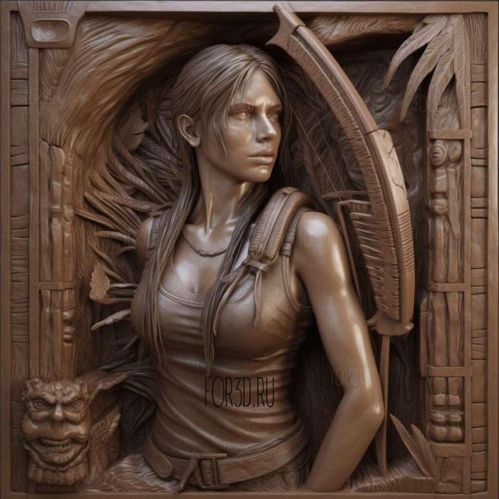 Lara Croft 3 stl model for CNC